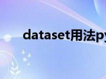 dataset用法python（dataset用法）