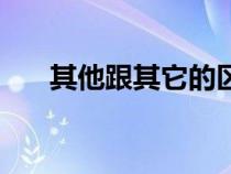 其他跟其它的区别（其它和其他区别）