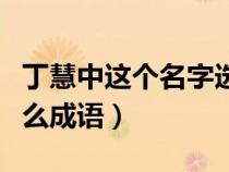 丁慧中这个名字选自什么成语（丁慧中取自什么成语）