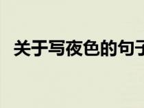 关于写夜色的句子（有关描写夜色的句子）