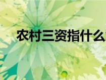 农村三资指什么意思（农村三资是什么）