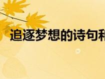 追逐梦想的诗句和名言（追逐梦想的诗句）