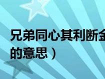 兄弟同心其利断金的图片（兄弟同心其利断金的意思）