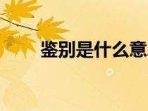 鉴别是什么意思（甄别是什么意思）