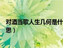 对酒当歌人生几何是什么意思啊（对酒当歌人生几何什么意思）