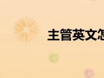 主管英文怎么说（主管英文）