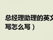 总经理助理的英文怎么写（总经理助理英文缩写怎么写）