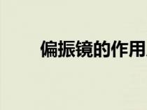 偏振镜的作用原理（偏振镜的作用）