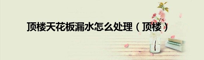 顶楼天花板漏水怎么处理（顶楼）