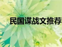 民国谍战文推荐（经典的民国谍战小说）