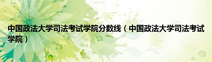 中国政法大学司法考试学院分数线（中国政法大学司法考试学院）