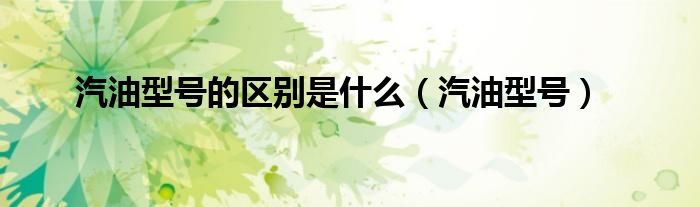 汽油型号的区别是什么（汽油型号）