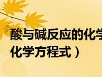 酸与碱反应的化学方程式初中（酸与碱反应的化学方程式）