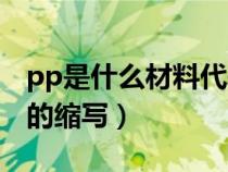 pp是什么材料代表什么意思（pp是什么材料的缩写）